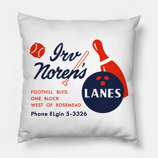 Irv Noren's Lanes_RED Pillow by BUNNY ROBBER GRPC