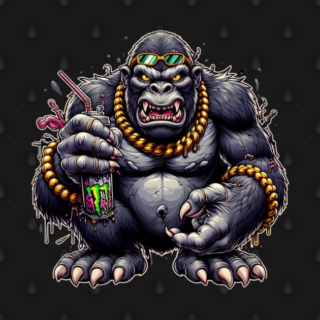 gorilla monster holding canned drink by EKLZR