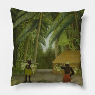 Banana Harvest by Henri Rousseau Pillow