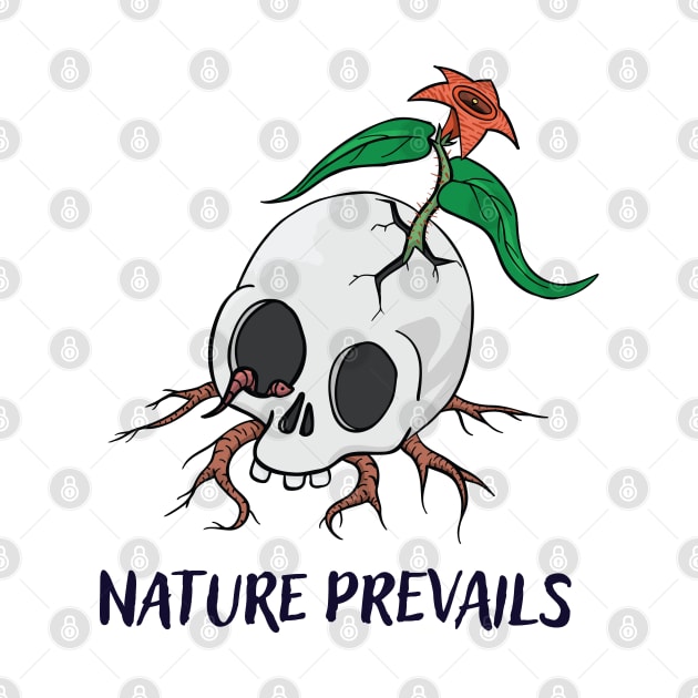 Nature Prevails Cracked Skull by DesignEvolved