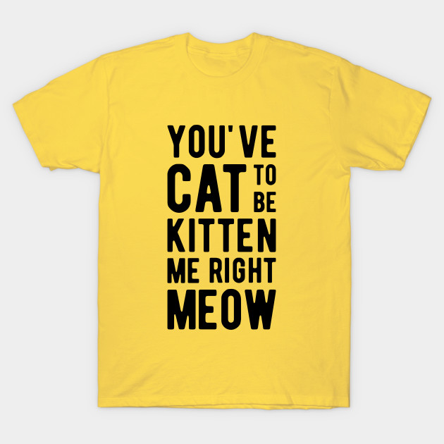 You Ve Cat To Be Kitten Me Right Meow Youve Cat To Be Kitten Me Right Meow T Shirt Teepublic