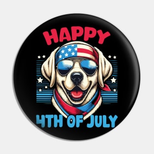 4th of July USA Flag Patriotic American Labrador Retriever Pin