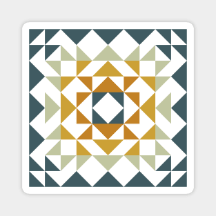 Geometric Quilt Shapes | Earthy Teal Magnet