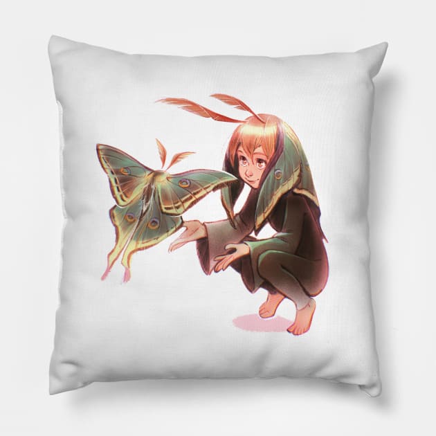 Spanish Moon Moth Pillow by schmoedraws