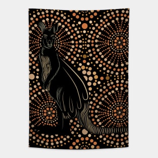 Aboriginal Dotted Kangaroo Design Tapestry