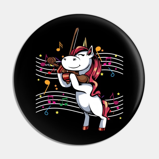 Magical Unicorn Violinist Violin Player Pin by Lumio Gifts