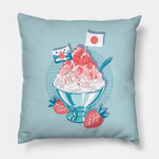 The japanese shaved ice with some strawberry jam Pillow