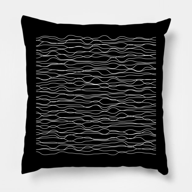 Wavy black Lines Design Pillow by lkn