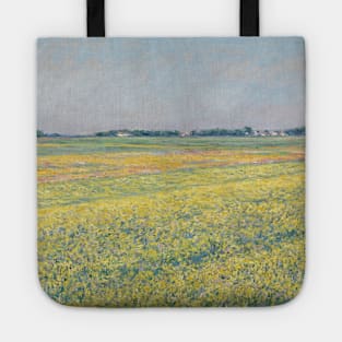 The Plain of Gennevilliers, Yellow Fields by Gustave Caillebotte Tote