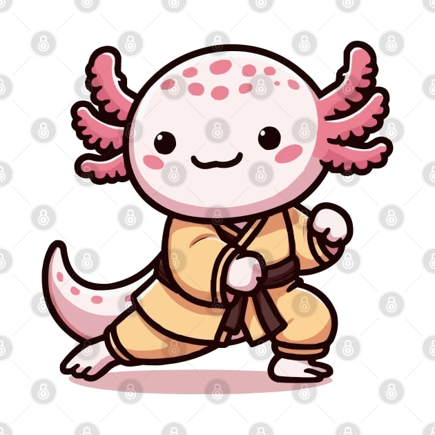 cute martial art axolotl by fikriamrullah