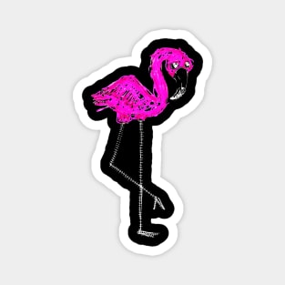 Flamingo Doodle White Magnet