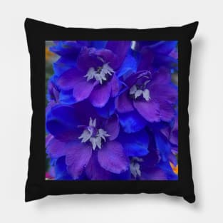 Outrageous Neon Blue Delphinium Pillow