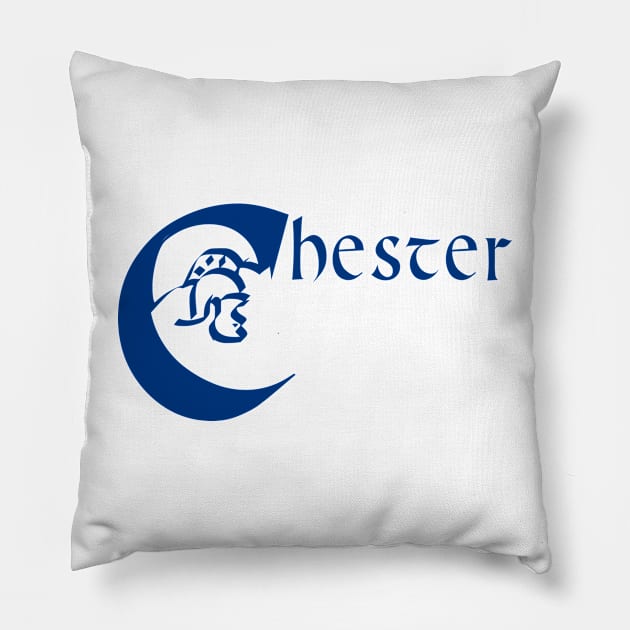 ROMAN CHESTER BLUE Pillow by MarniD9