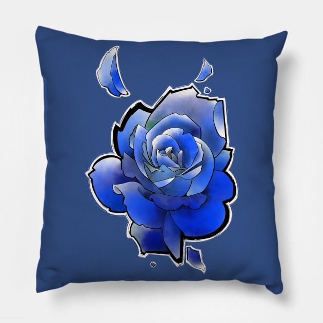 royal blue rose Pillow by weilertsen