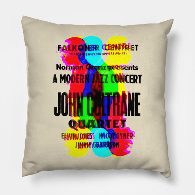 John Coltrane concert graphic Pillow by HAPPY TRIP PRESS