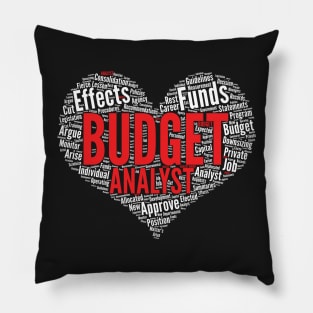 Budget Analyst Heart Shape Word Cloud Design Finance design Pillow