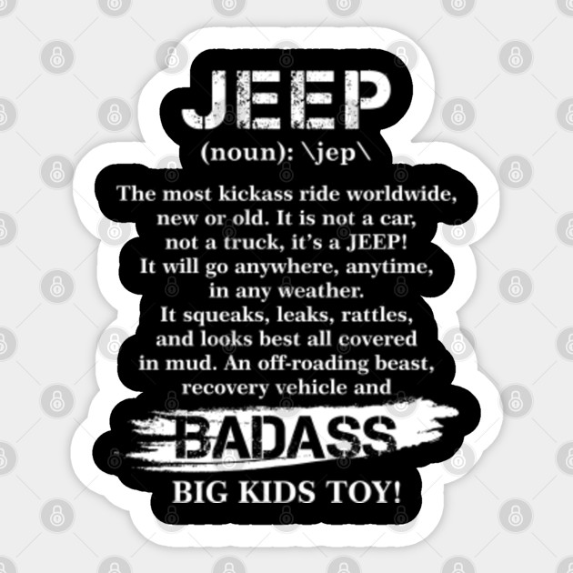 Funny Jeep Definition For Jeep Lovers Jeep Lovers Sticker TeePublic