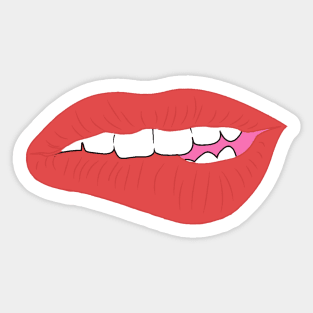 Bite Lip Emoji Stickers for Sale