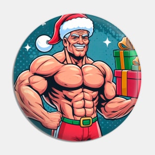 Gifts from Muscular Santa Claus Pin