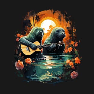 Manatee Playing Guitar T-Shirt