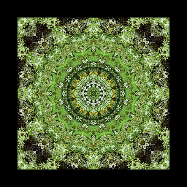 Mandala Kaleidoscope in Shades of Green and Brown by Crystal Butterfly Creations