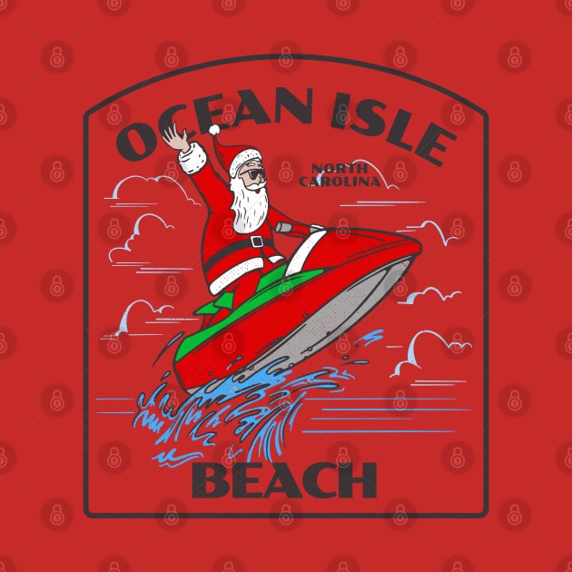 Ocean Isle Beach, NC Christmas Vacationing Waterskiing Santa by Contentarama