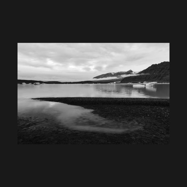 Skaftafell Glacier Lake - Black & White by somadjinn