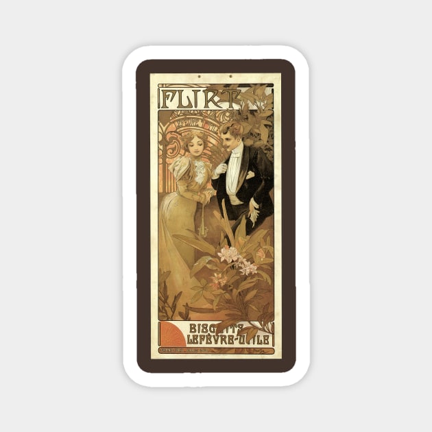 Vintage Alphonse Mucha Magnet by MasterpieceCafe