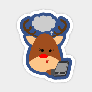 Merry Christmas Reindeer & Phone Magnet