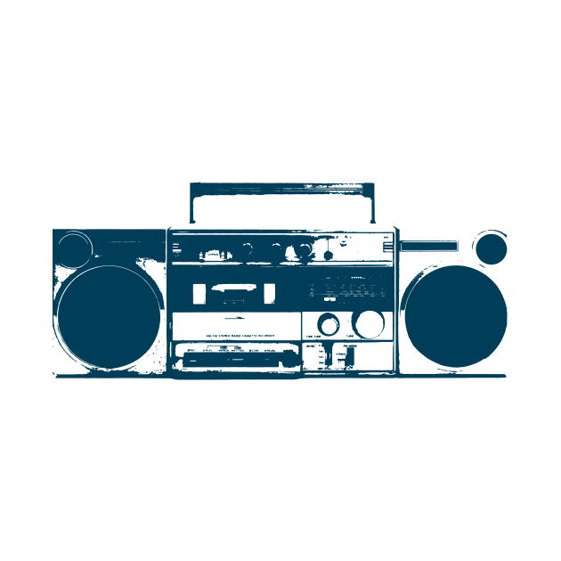 Blue Vintage Boom Box Graphic by Spindriftdesigns