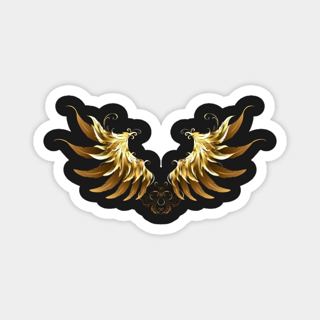 Shiny Angel Wings ( Golden  Wings ) Magnet by Blackmoon9