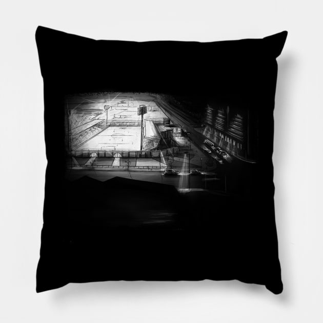 Tallagh Stadium - Shamrock Rovers FC - Match Night League of Ireland Football Artwork Pillow by barrymasterson