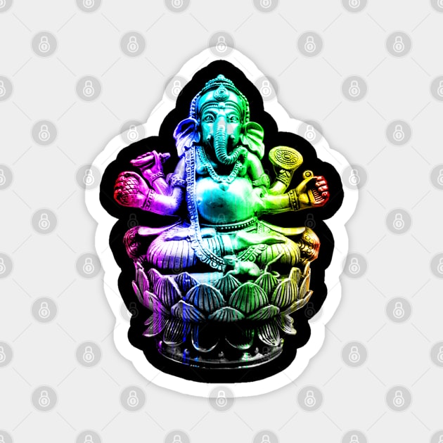 Ganesh in Rainbow Colors Magnet by robotface