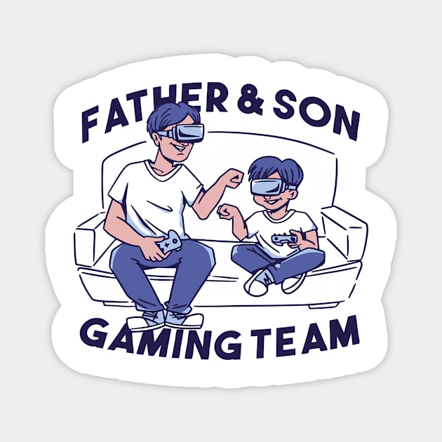 Father and Son Gaming Team Magnet by tommytyrer