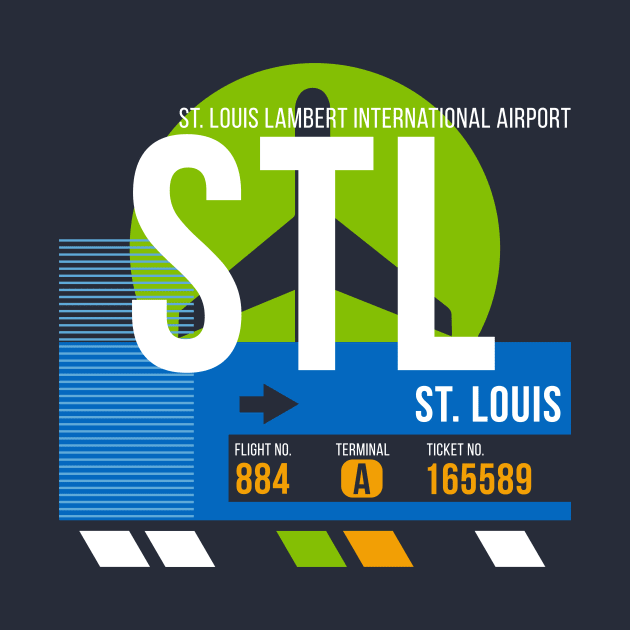 St. Louis (STL) Airport // Retro Sunset Baggage Tag by Now Boarding