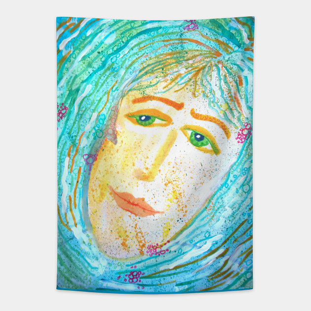 Melancholy Woman 01 Sad Woman Tapestry Teepublic
