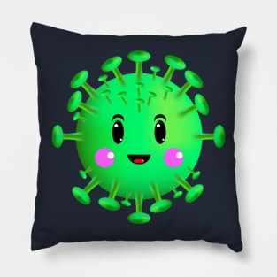 corona virus cute green 3d Pillow