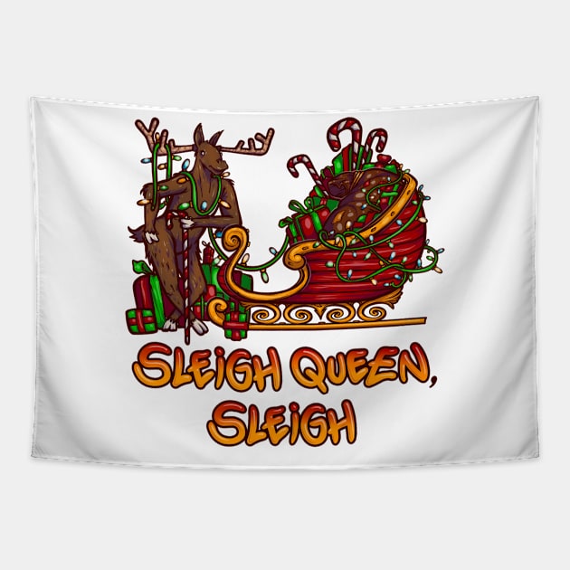 Sleigh Queen Sleigh Tapestry by Graffitidesigner