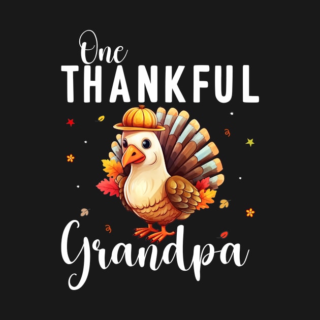 Watercolor Thanksgiving Turkey Gramps One Thankful Grandpa by ExprezzDesigns