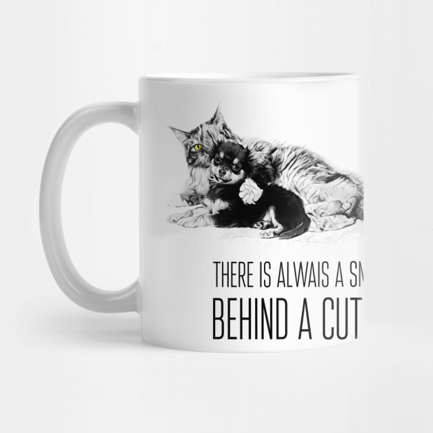 Funny Cat And Dog Cat Dog Mug Teepublic