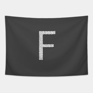 Typographic monogram cutout F Tapestry