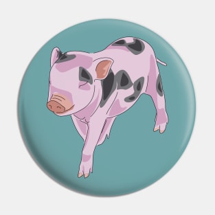 Companion No 13 - Full Color - Teacup Pig Art Pin