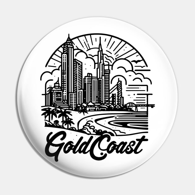 gold coast australia city simple line art illustration Pin by art poo