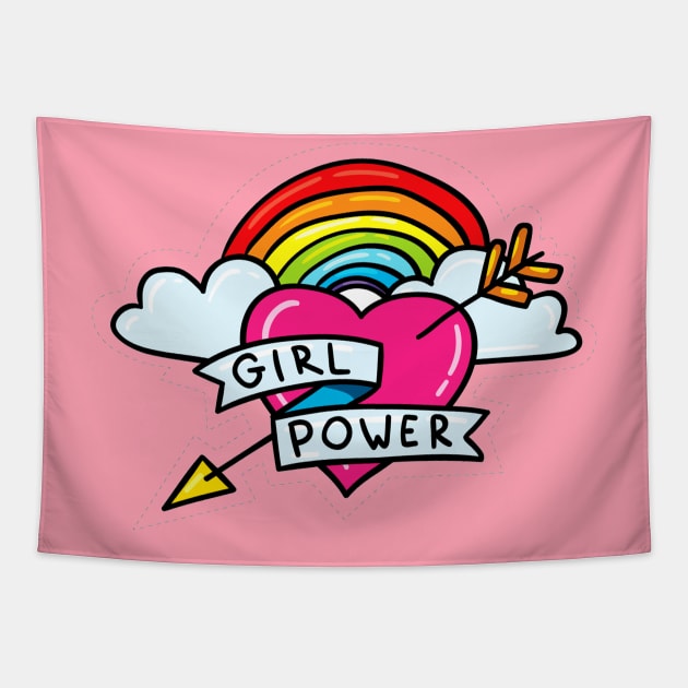 Girl Power Positive Inspiration Girly Quote Tapestry by Squeak Art