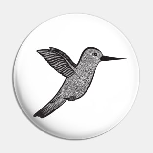 Hummingbird Ink Art - on light colors Pin