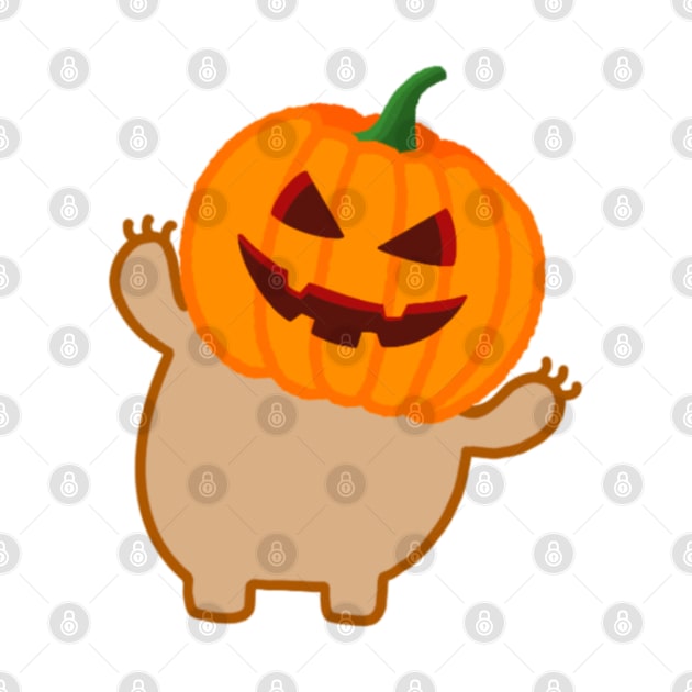 Cute Halloween Pumpkin Head Sloth by theslothinme