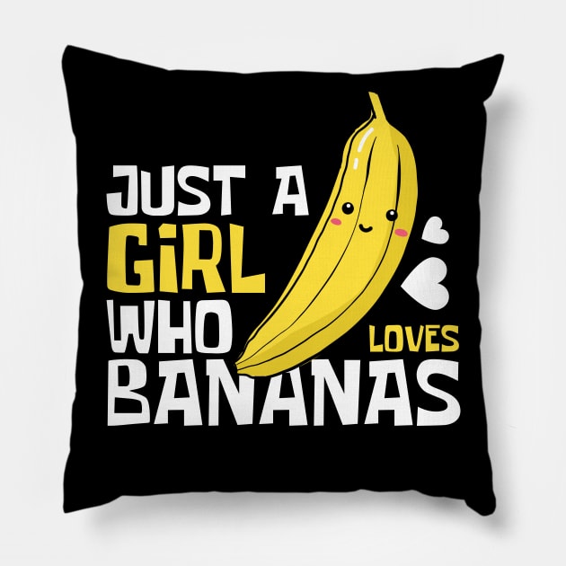 Just A Girl Who Loves Bananas Funny Pillow by DesignArchitect