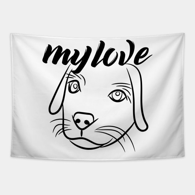 My Dog My Love Tapestry by labarts