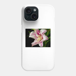 Pink And White Rose Lily Phone Case