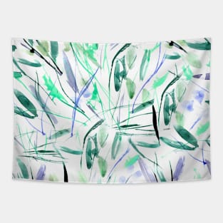 Tuscan bushes - watercolor leaves abstract nature Tapestry